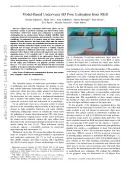 Model-Based Underwater 6D Pose Estimation from RGB