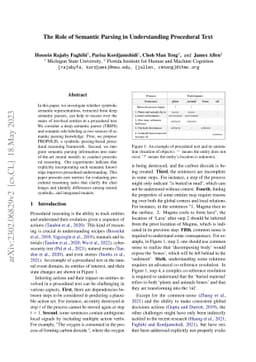 The Role of Semantic Parsing in Understanding Procedural Text