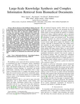 Large-Scale Knowledge Synthesis and Complex Information Retrieval from
  Biomedical Documents