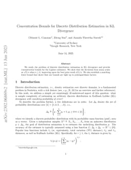 Concentration Bounds for Discrete Distribution Estimation in KL
  Divergence