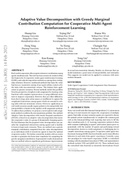 Adaptive Value Decomposition with Greedy Marginal Contribution
  Computation for Cooperative Multi-Agent Reinforcement Learning