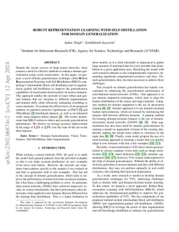 Robust Representation Learning with Self-Distillation for Domain
  Generalization