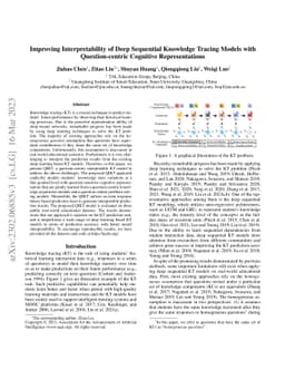 Improving Interpretability of Deep Sequential Knowledge Tracing Models
  with Question-centric Cognitive Representations
