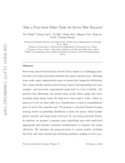Take a Prior from Other Tasks for Severe Blur Removal