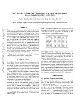 Over-Sampling Strategy in Feature Space for Graphs based
  Class-imbalanced Bot Detection