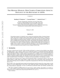 The Missing Margin: How Sample Corruption Affects Distance to the
  Boundary in ANNs