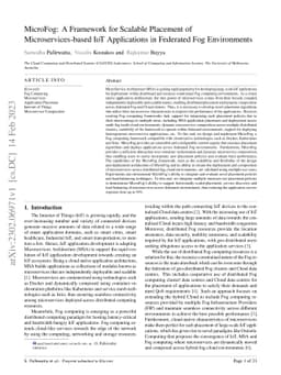 MicroFog: A Framework for Scalable Placement of Microservices-based IoT
  Applications in Federated Fog Environments