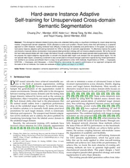 Hard-aware Instance Adaptive Self-training for Unsupervised Cross-domain Semantic Segmentation