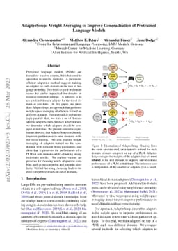 AdapterSoup: Weight Averaging to Improve Generalization of Pretrained
  Language Models