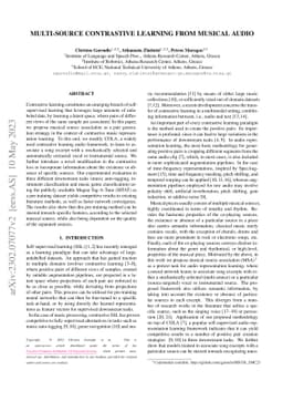 Multi-Source Contrastive Learning from Musical Audio