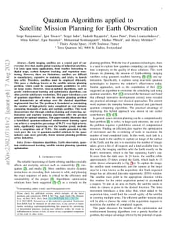 Quantum algorithms applied to satellite mission planning for Earth
  observation