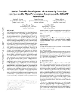 Lessons from the Development of an Anomaly Detection Interface on the
  Mars Perseverance Rover using the ISHMAP Framework