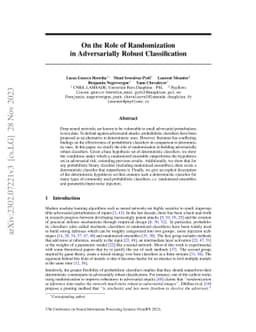 On the Role of Randomization in Adversarially Robust Classification