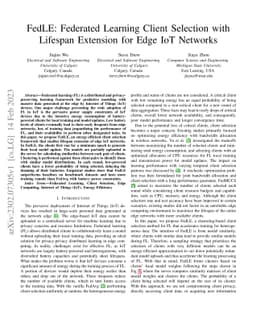 FedLE: Federated Learning Client Selection with Lifespan Extension for
  Edge IoT Networks