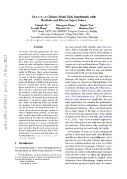 READIN: A Chinese Multi-Task Benchmark with Realistic and Diverse Input
  Noises