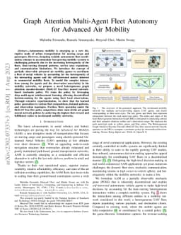 Graph Attention Multi-Agent Fleet Autonomy for Advanced Air Mobility