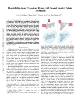 Reachability-based Trajectory Design with Neural Implicit Safety
  Constraints
