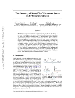 The Geometry of Neural Nets' Parameter Spaces Under Reparametrization