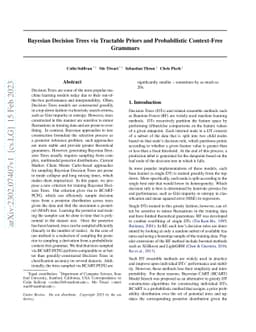 Bayesian Decision Trees via Tractable Priors and Probabilistic
  Context-Free Grammars