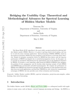 Bridging the Usability Gap: Theoretical and Methodological Advances for
  Spectral Learning of Hidden Markov Models