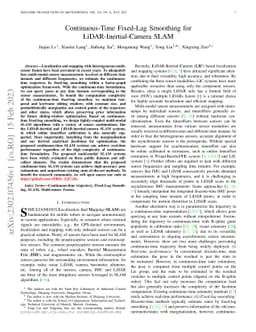Continuous-Time Fixed-Lag Smoothing for LiDAR-Inertial-Camera SLAM