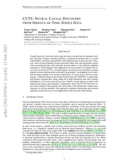 CUTS: Neural Causal Discovery from Irregular Time-Series Data