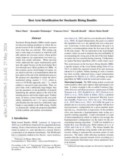 Best Arm Identification for Stochastic Rising Bandits