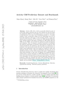 Activity Cliff Prediction: Dataset and Benchmark