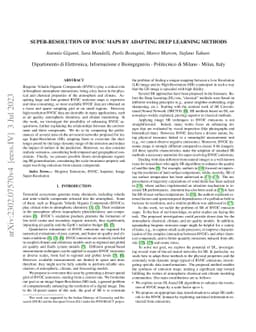 Super-Resolution of BVOC Maps by Adapting Deep Learning Methods