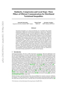 Similarity, Compression and Local Steps: Three Pillars of Efficient
  Communications for Distributed Variational Inequalities