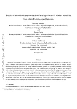 Bayesian Federated Inference for estimating Statistical Models based on
  Non-shared Multicenter Data sets