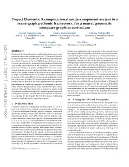 Project Elements: A computational entity-component-system in a
  scene-graph pythonic framework, for a neural, geometric computer graphics
  curriculum