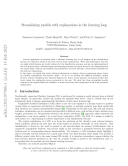 Streamlining models with explanations in the learning loop