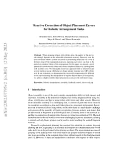 Reactive Correction of Object Placement Errors for Robotic Arrangement
  Tasks