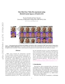One-Shot Face Video Re-enactment using Hybrid Latent Spaces of StyleGAN2