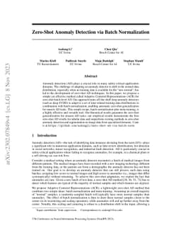 Zero-Shot Anomaly Detection via Batch Normalization