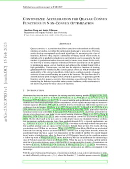 Continuized Acceleration for Quasar Convex Functions in Non-Convex
  Optimization
