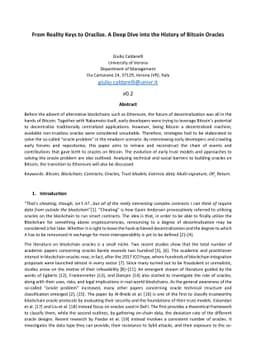 From Reality Keys to Oraclize. A Deep Dive into the History of Bitcoin
  Oracles