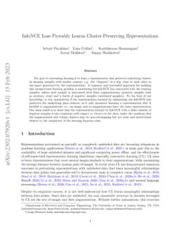 InfoNCE Loss Provably Learns Cluster-Preserving Representations
