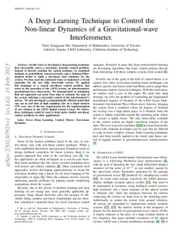 A Deep Learning Technique to Control the Non-linear Dynamics of a
  Gravitational-wave Interferometer