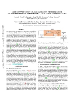 Multi-Channel Target Speaker Extraction with Refinement: The WavLab
  Submission to the Second Clarity Enhancement Challenge