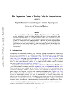 The Expressive Power of Tuning Only the Normalization Layers