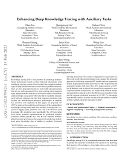 Enhancing Deep Knowledge Tracing with Auxiliary Tasks