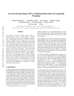 À-la-carte Prompt Tuning (APT): Combining Distinct Data Via Composable
  Prompting