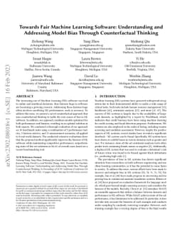 Towards Fair Machine Learning Software: Understanding and Addressing
  Model Bias Through Counterfactual Thinking