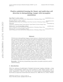 Positive-unlabeled learning for binary and multi-class cell detection in
  histopathology images with incomplete annotations