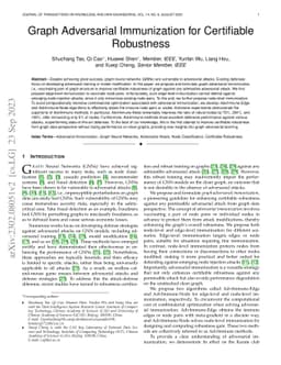 Graph Adversarial Immunization for Certifiable Robustness