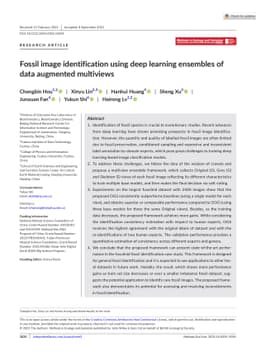 Fossil Image Identification using Deep Learning Ensembles of Data
  Augmented Multiviews
