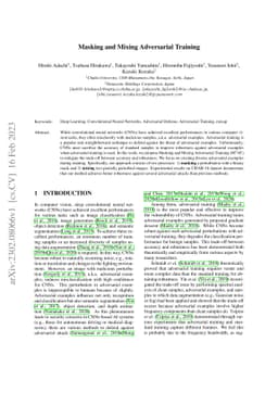 Masking and Mixing Adversarial Training
