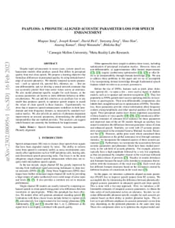 PAAPLoss: A Phonetic-Aligned Acoustic Parameter Loss for Speech
  Enhancement